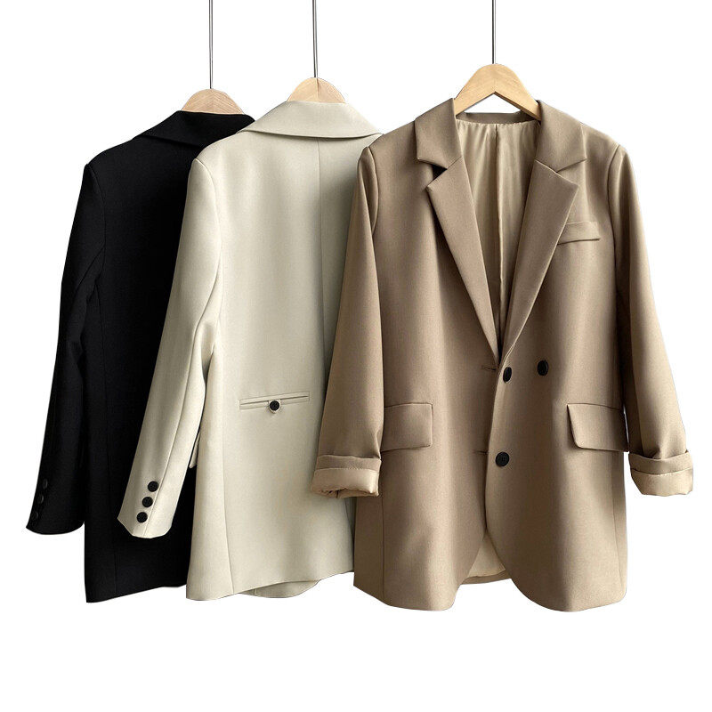 Lapel Neck Double Breasted Blazer