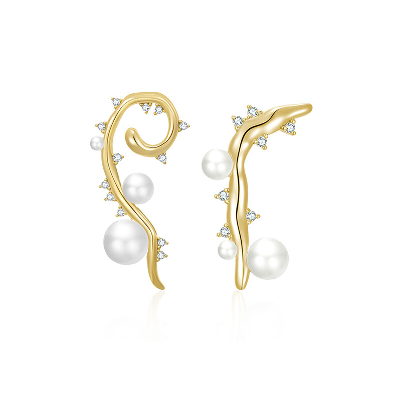 Hoop earrings with pearl drop  s925 hoop