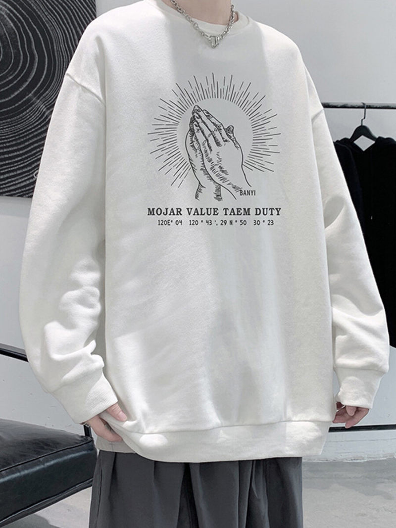 Oversize Crew Neck Sweat With Printed On Front