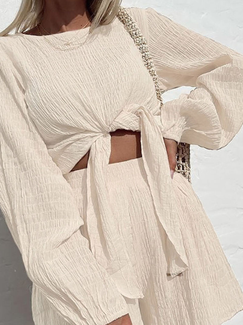 Long sleeve shirt  two-piece lantern sleeve