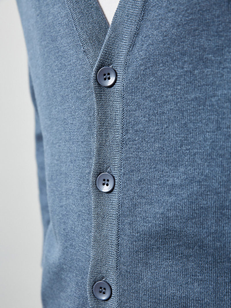 Topman Long Sleeve Knitted V-Neck Cardigan