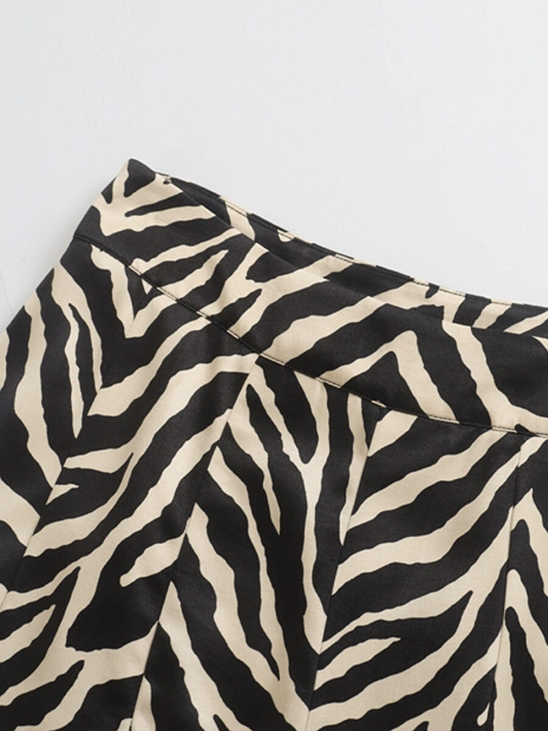 Printed Mide  A-line Skirt