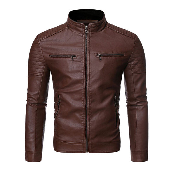 Jack & Jones Essentials faux leather racer jacket