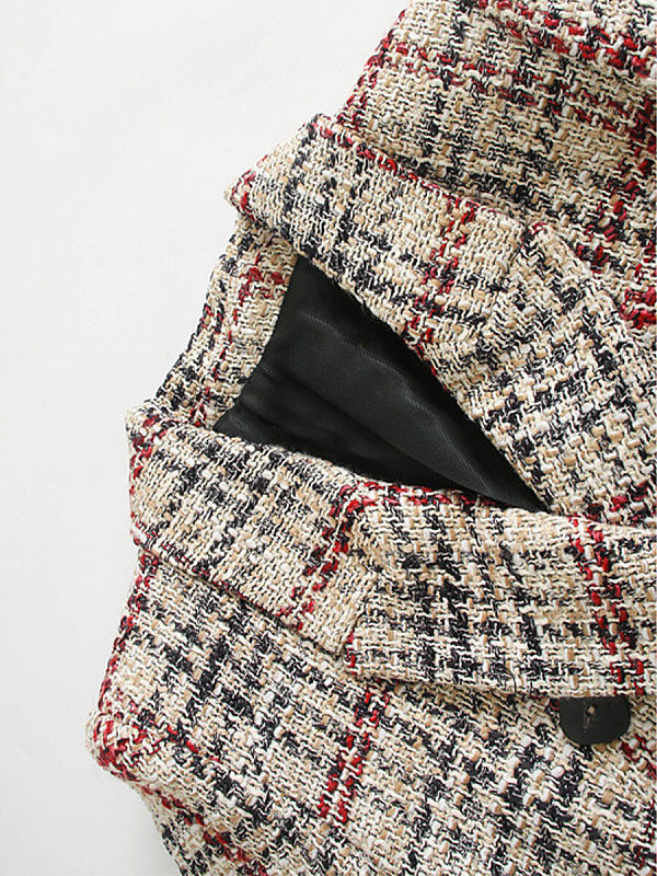 Grid tweed suit jacket