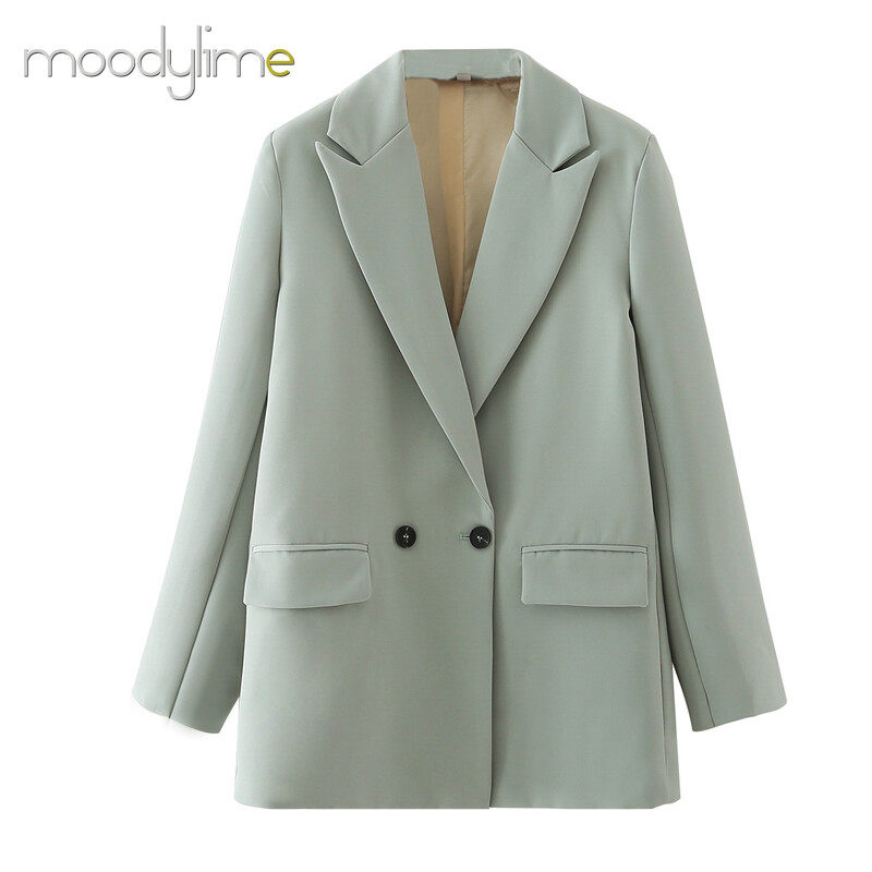 Lapel Neck Double Breasted Blazer