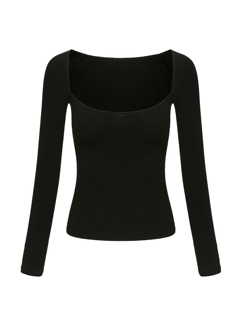 high elastic cotton Pure color long sleeve cultivate one's morality waist street hipster T-shirt