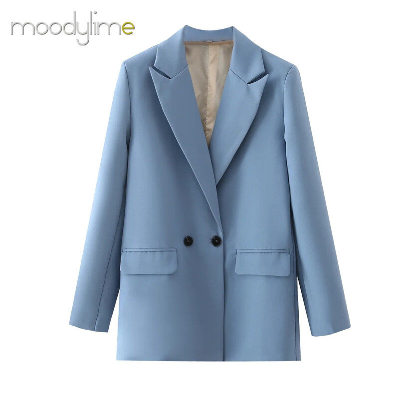 Lapel Neck Double Breasted Blazer