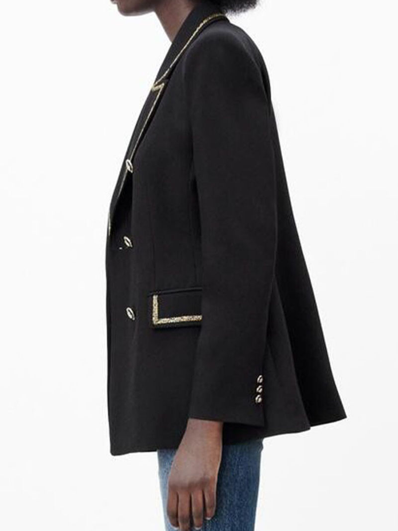 Tweed double-breasted suit jacket