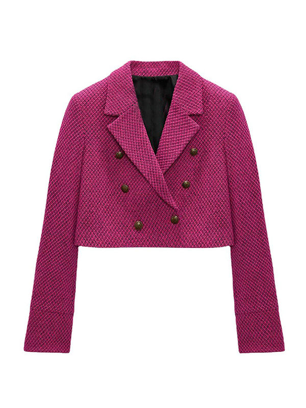 Brief paragraph tweed suit jacket