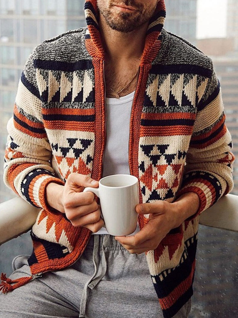 New Look fisherman rib High  neck cardigan in Mulit