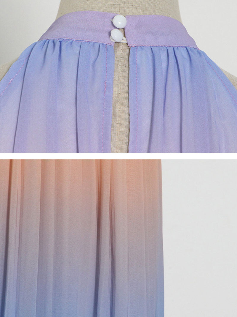 Halter Neck Maxi Dress With Waist Belt