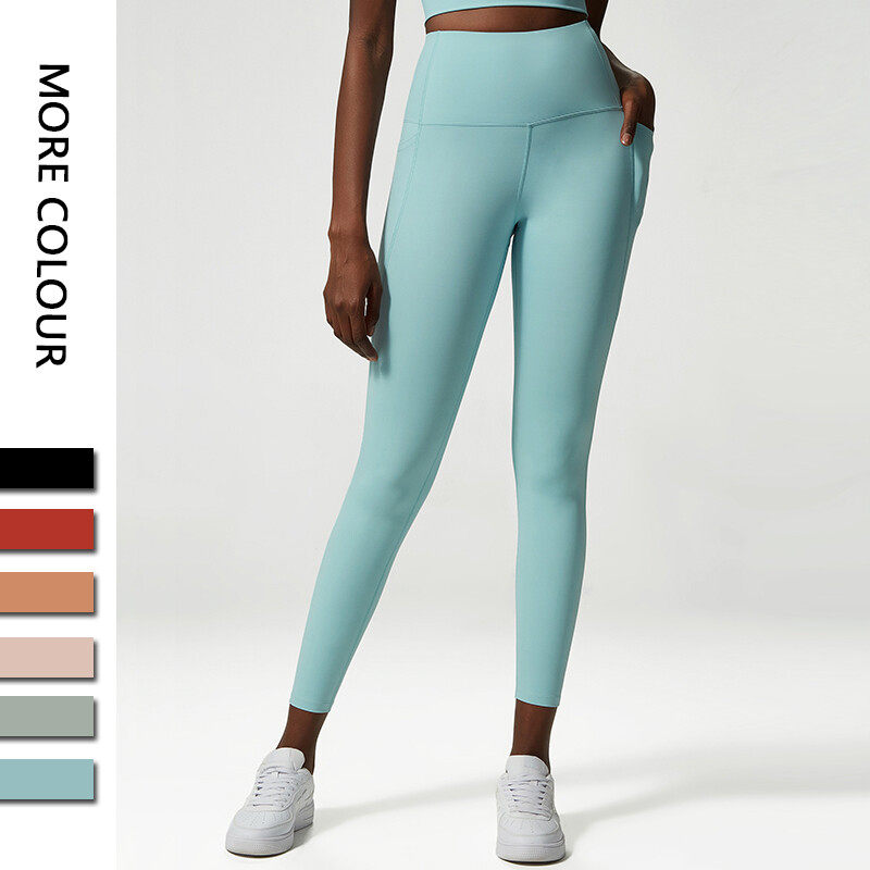 Ladies' Sports Yoga Leggings With Phone Pockets on Side