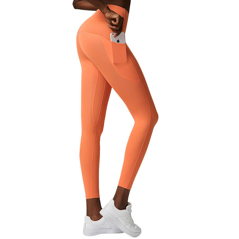Ladies' Sports Yoga Leggings With Phone Pockets on Side