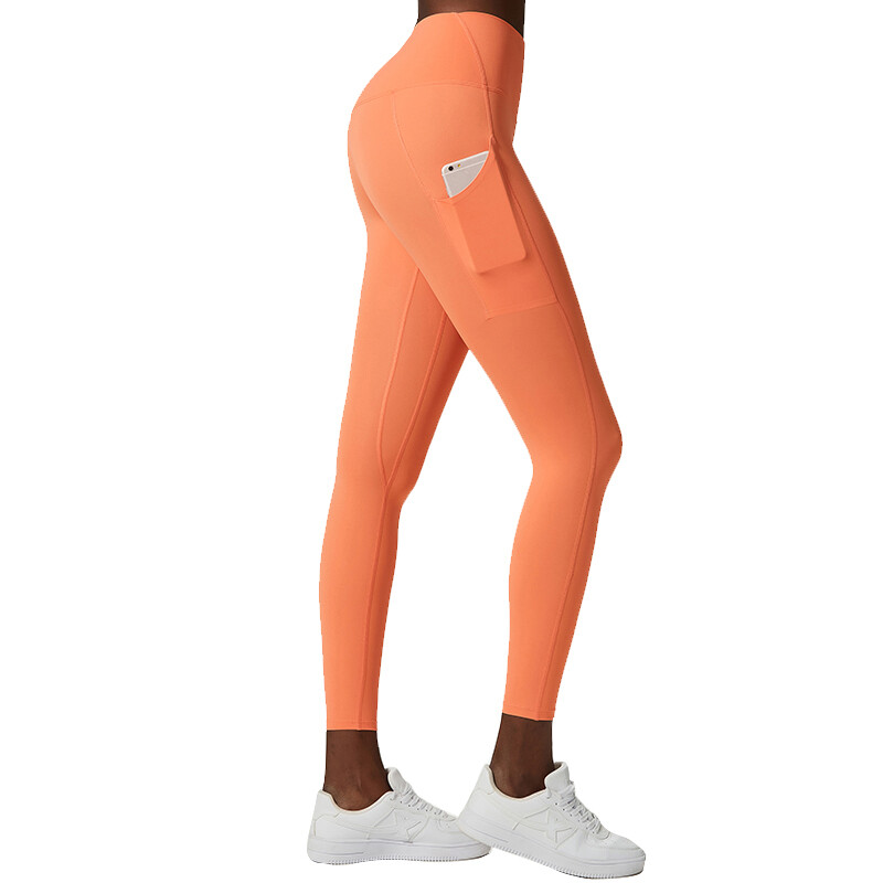 Ladies' Sports Yoga Leggings With Phone Pockets on Side