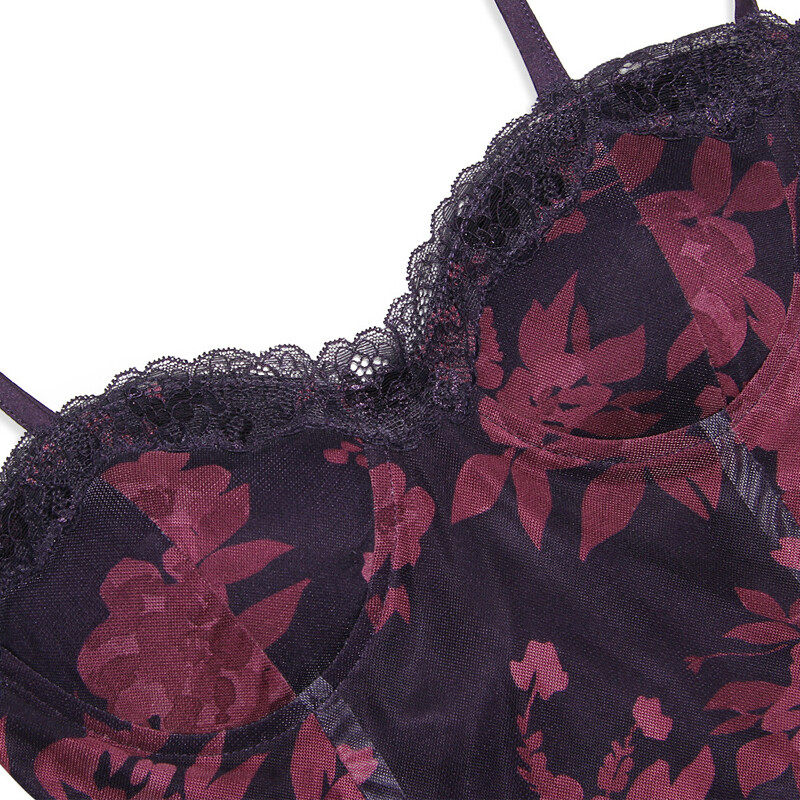 Printed Mesh Mini Dress