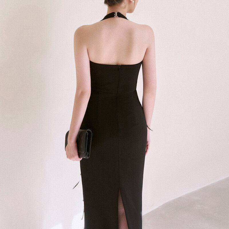 Bodycon Midi Dress with Feather