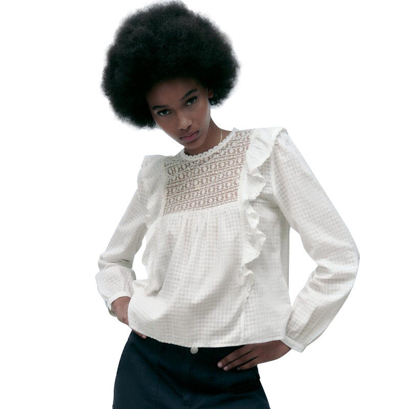 Embroider Fabric Casual Blouse