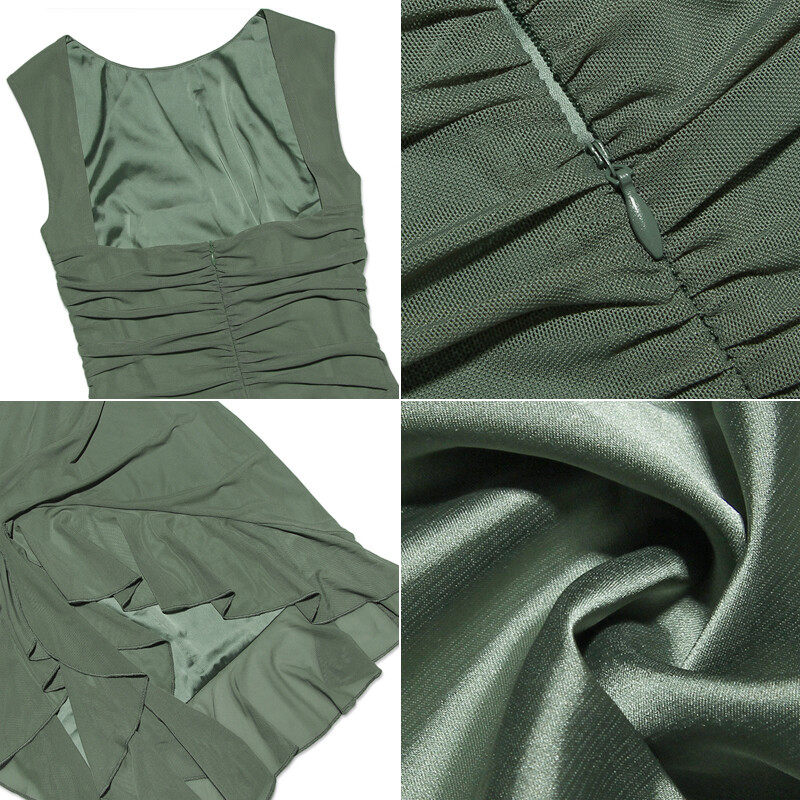 Pleat Mesh Mini Dress