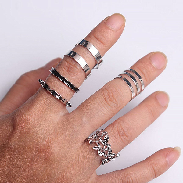 Vintage Love flower diamond ring 6-piece set