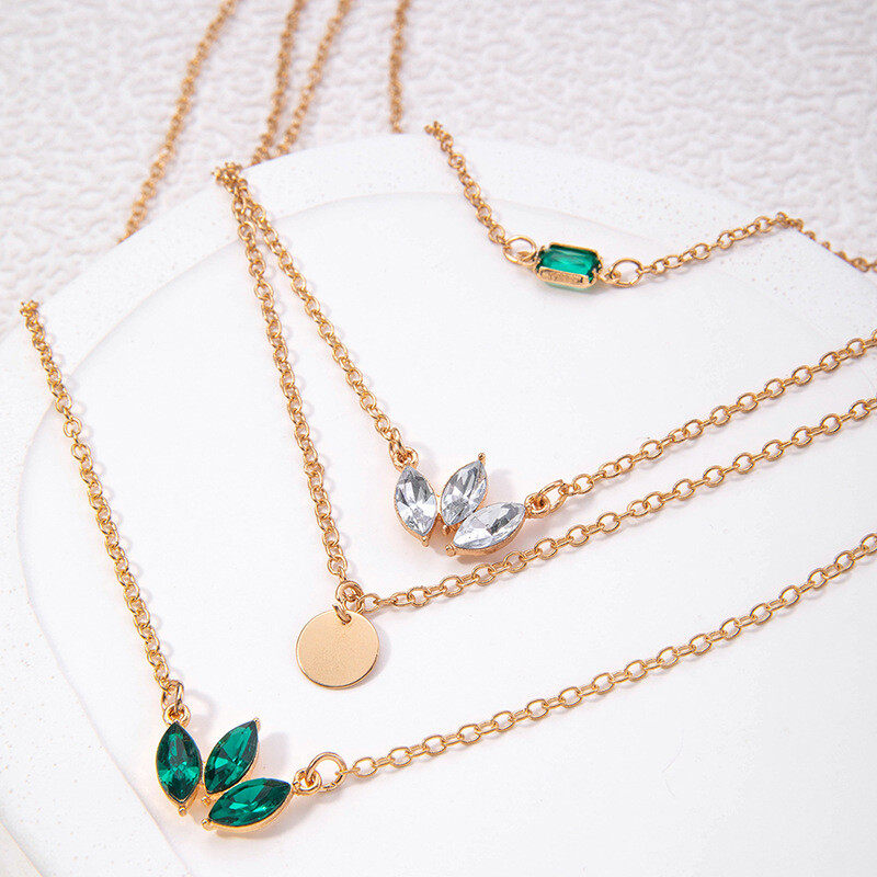 Fashionable multi-layer diamond necklace