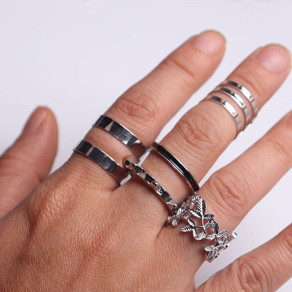 Vintage Love flower diamond ring 6-piece set