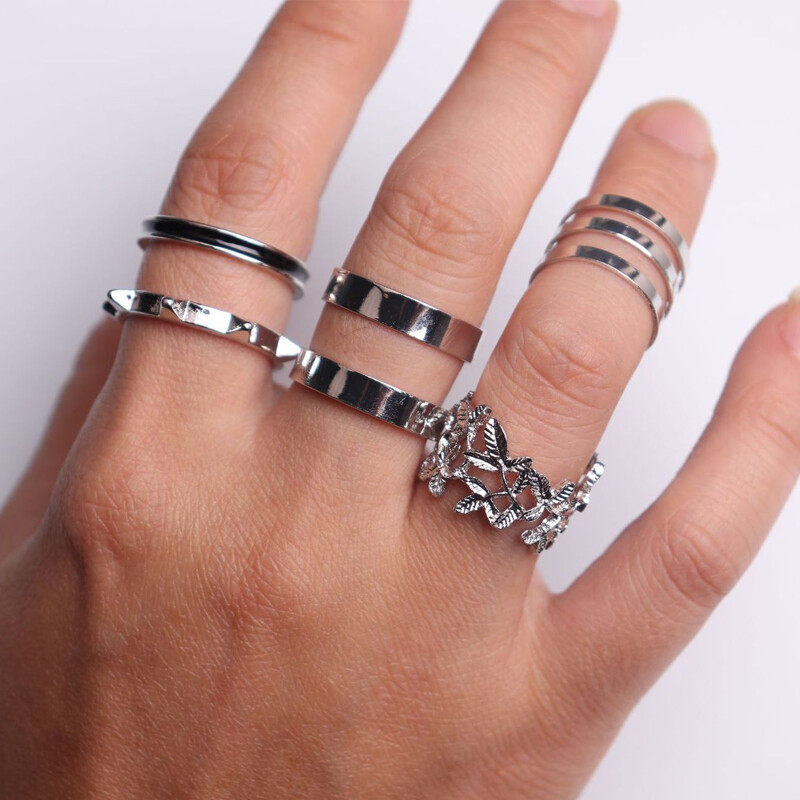 Vintage Love flower diamond ring 6-piece set