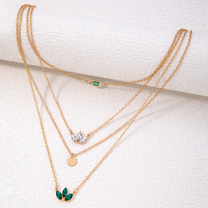Fashionable multi-layer diamond necklace