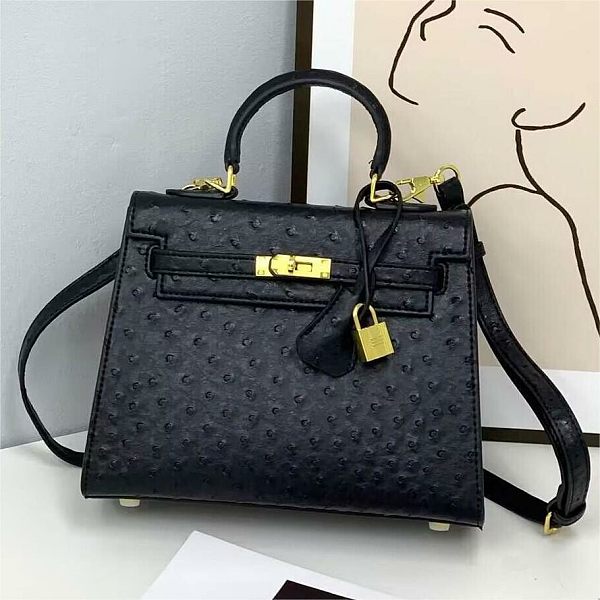 Ostrich Pattern Kelly Bag Kellybags