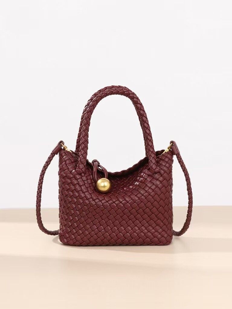 Macaron high-end hand-woven shoulder bag