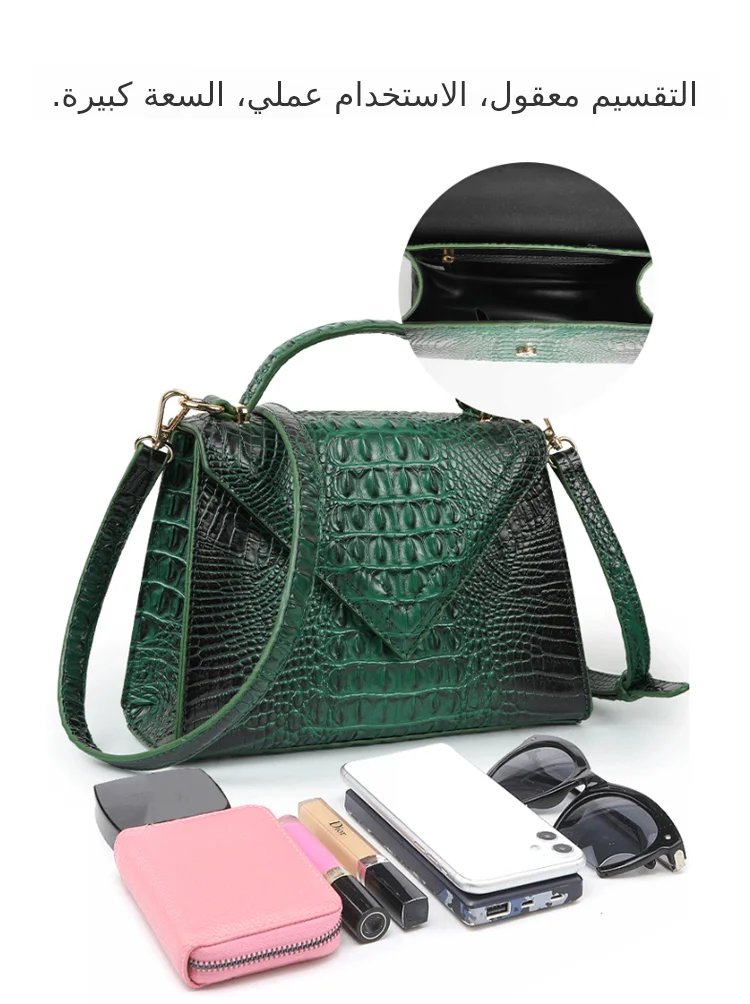Fashionable crocodile leather bag