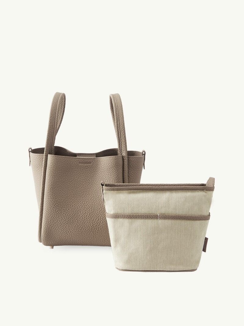 Basket series leather bucket bag