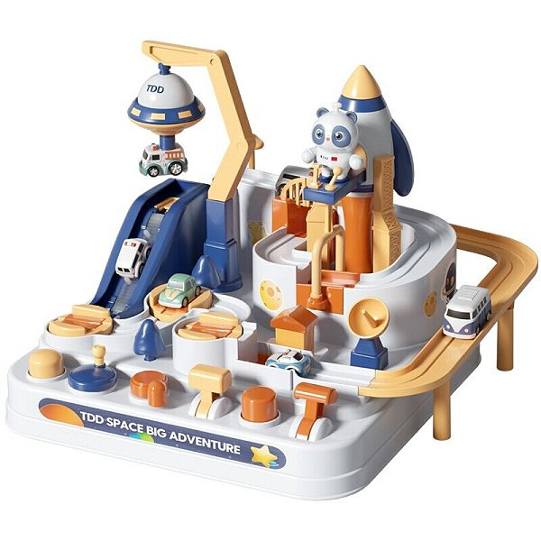 سباق السكك الحديدية نموذج سيارة سباق ألعاب تعليمية للأطفال المسار السيارات