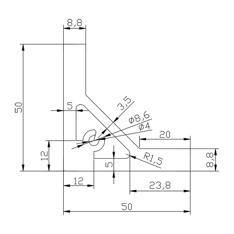 Bracket profile 5050