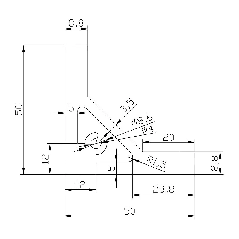 Bracket profile 5050
