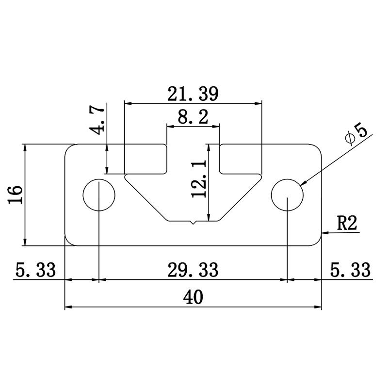 Aluminum slot profile 1640