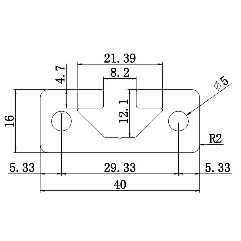 Aluminum slot profile 1640