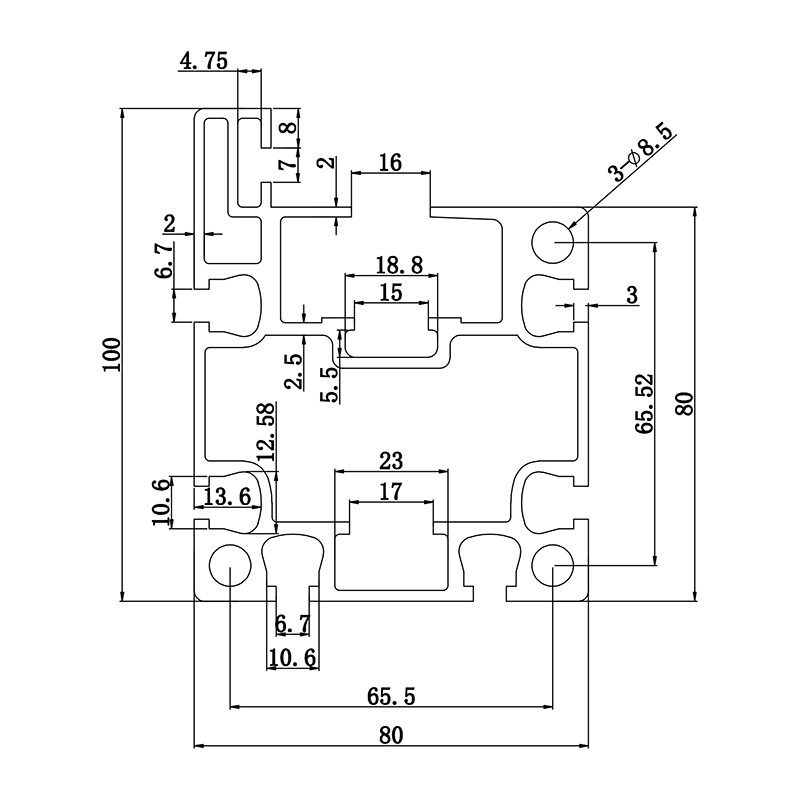 Multiple-speed chain profilee 80-100