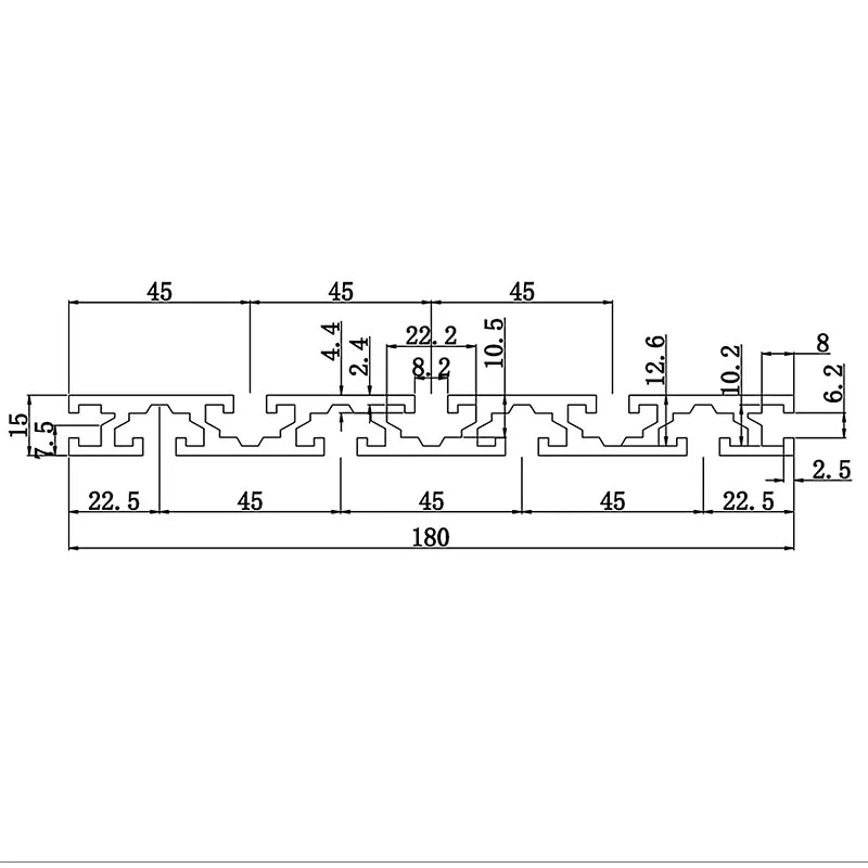 Aluminum slot profile 15180