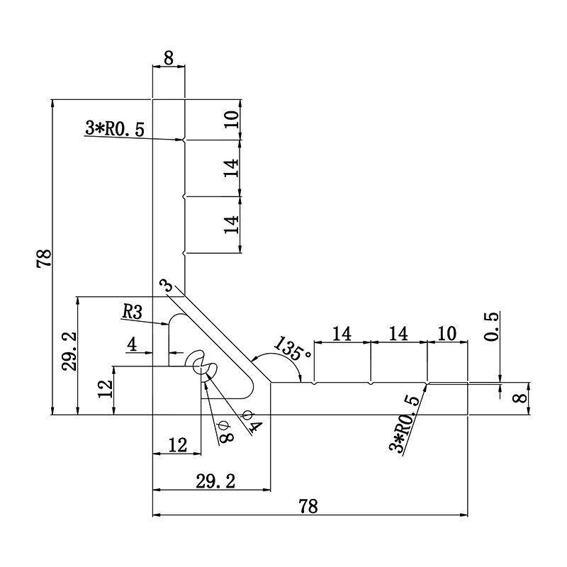 Bracket profile 8080L
