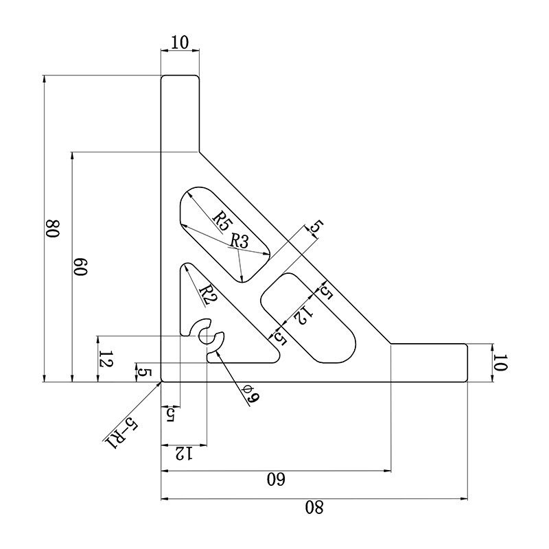 Bracket profile 8080