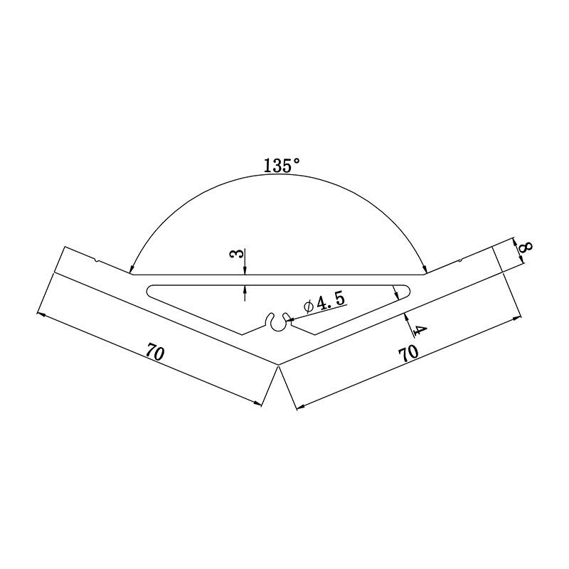 Bracket profile 135 degree