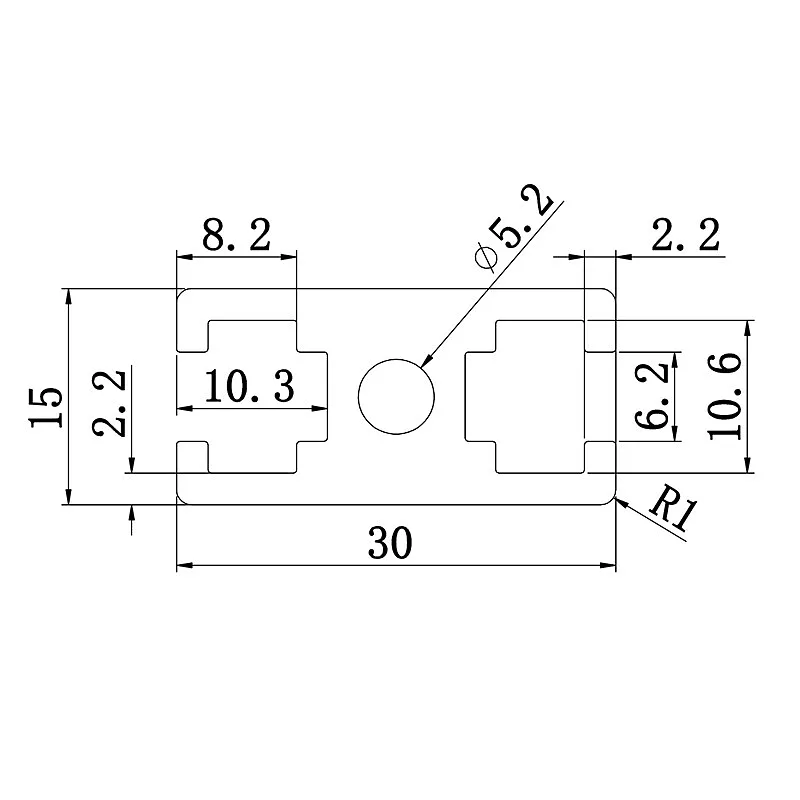 Aluminum slot profile 1530