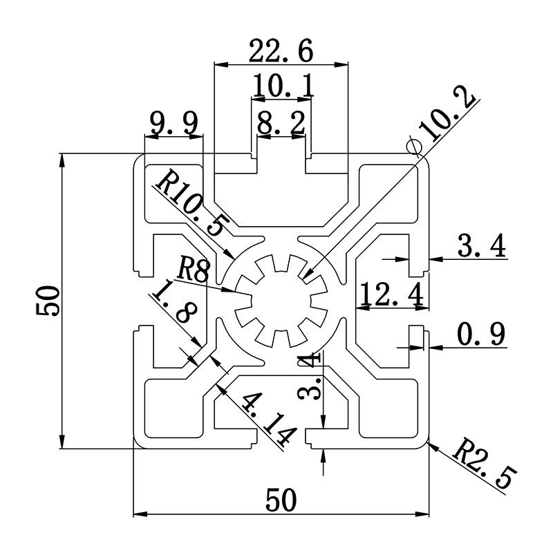 Aluminum slot profile 5050