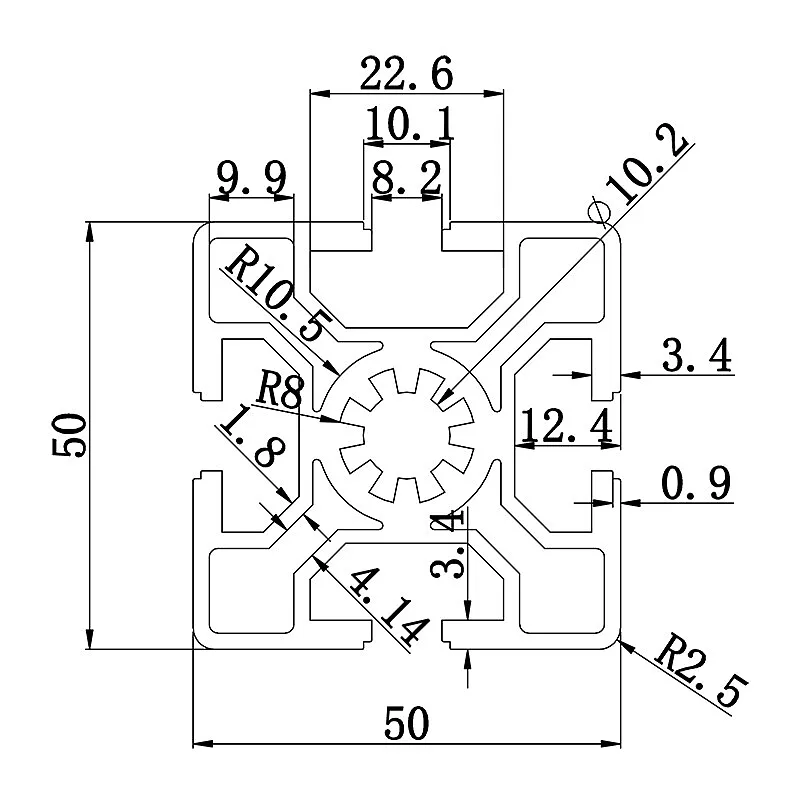 Aluminum slot profile 5050