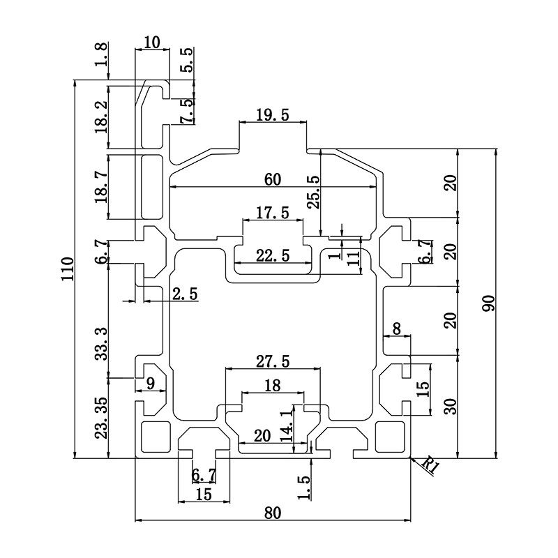 Multiple-speed chain profilee 80-110