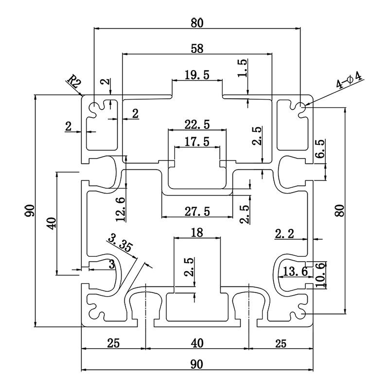 Multiple-speed chain profilee 90-90