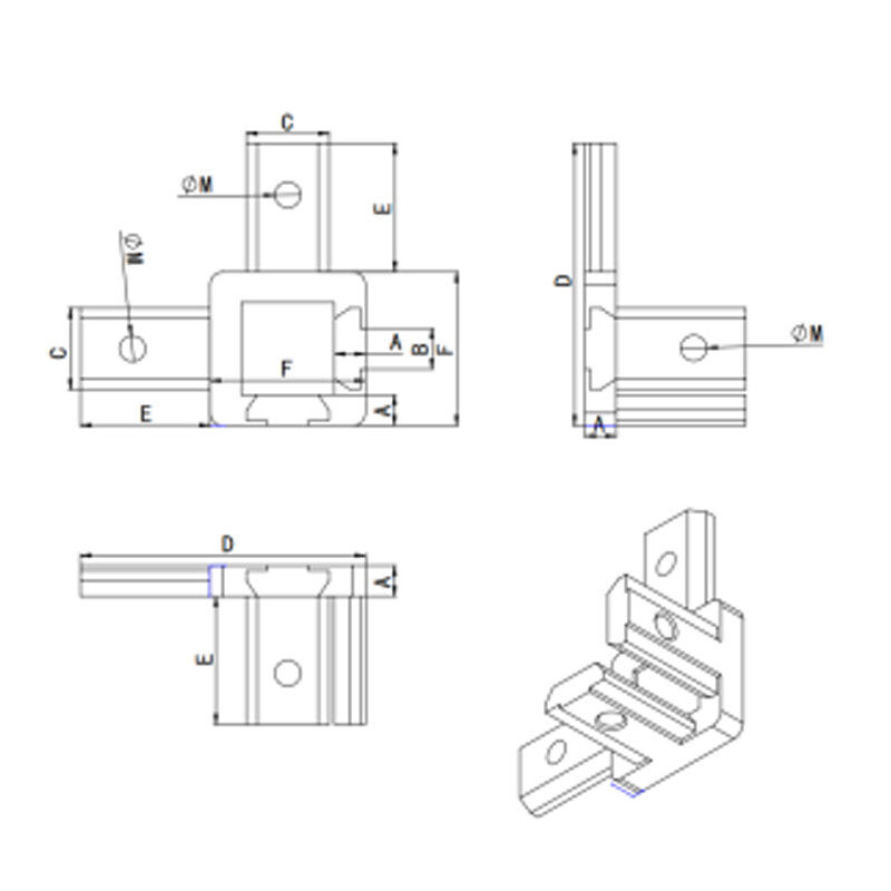 Hidden Corner bracket 4040 profiles